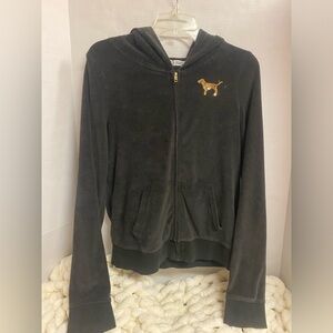 VTG Victoria's Secret Pink Hooded Zip-Up with Gold Sequin